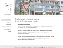 Tablet Screenshot of physiotherapie-kreuzberg-physalis.de